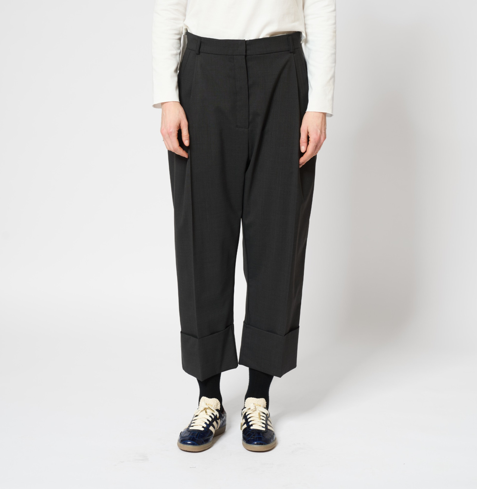 Wool Cuff Pants Anthracite