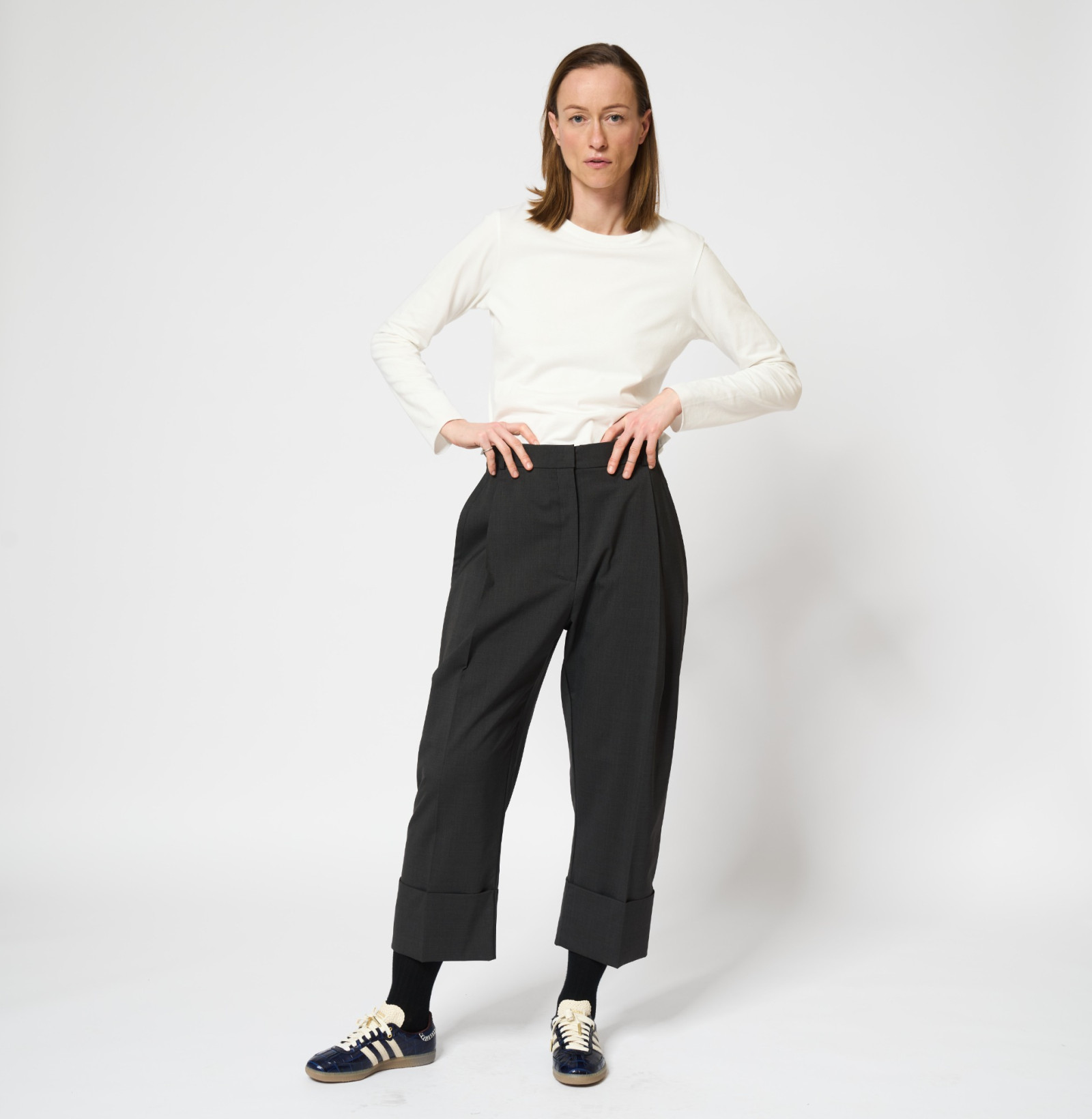 Wool Cuff Pants Anthracite