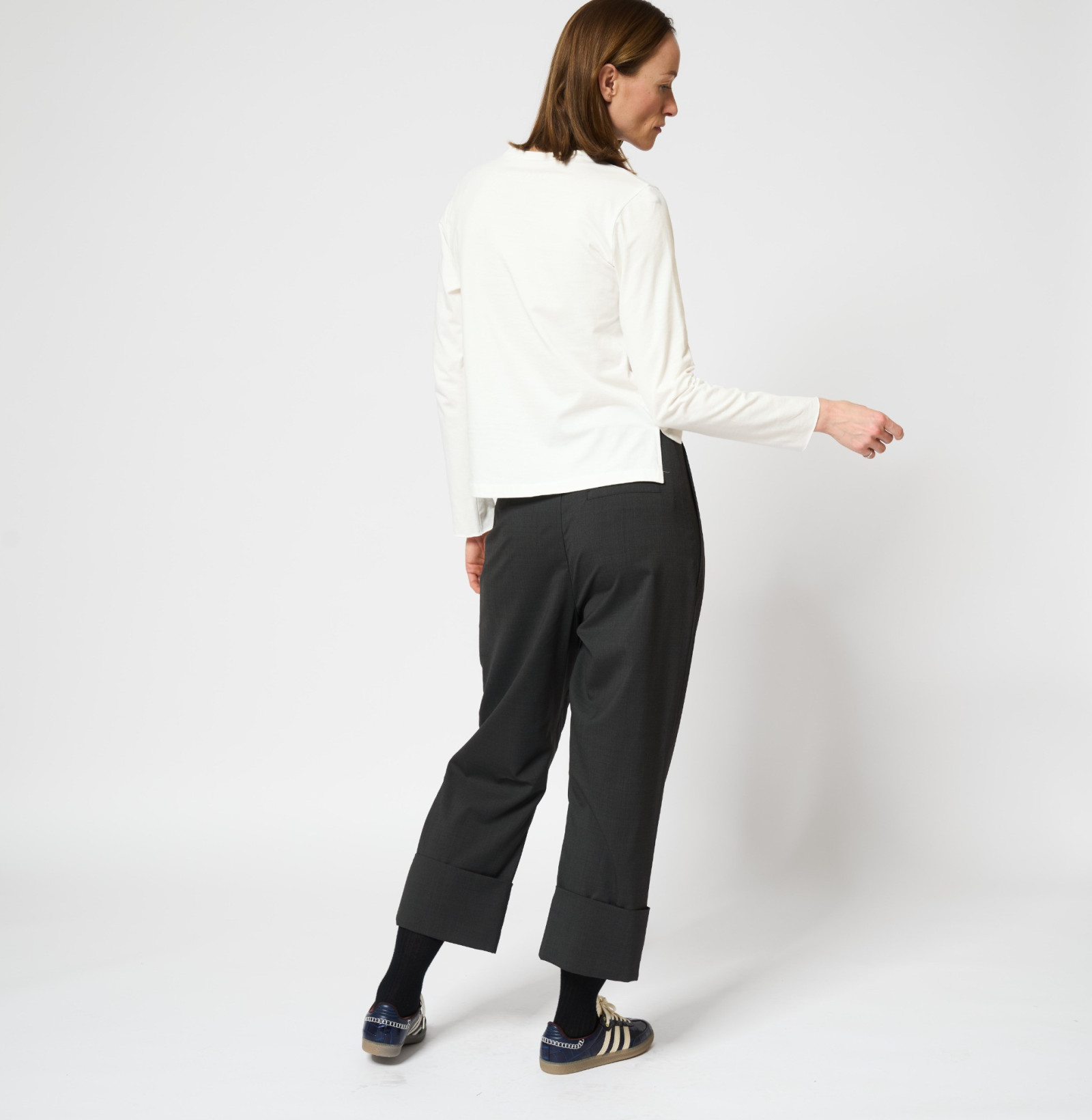 Wool Cuff Pants Anthracite