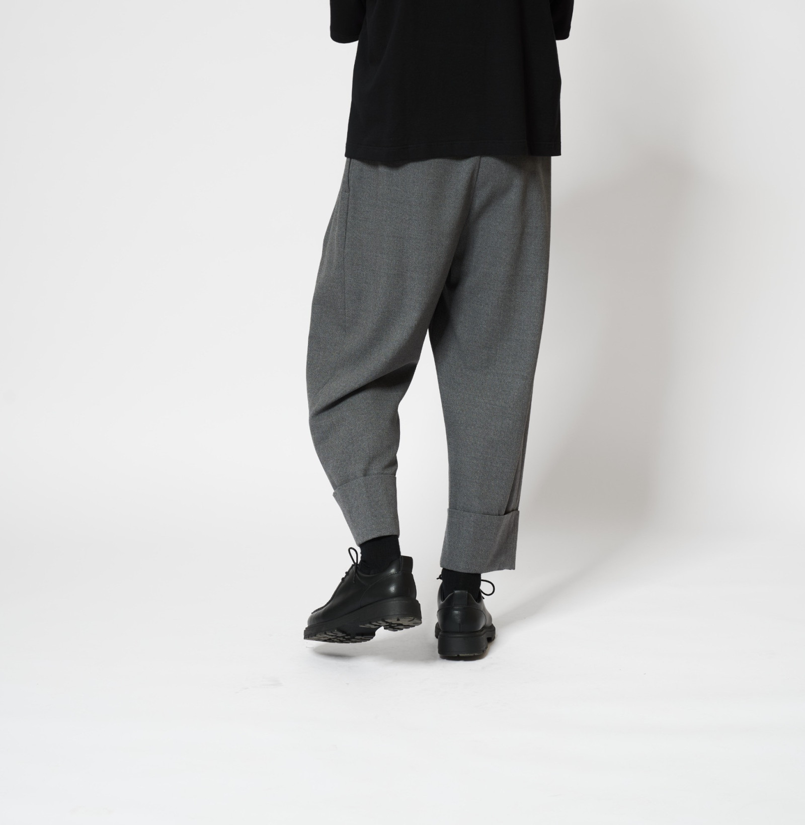 Wool Cuff Pants Grey