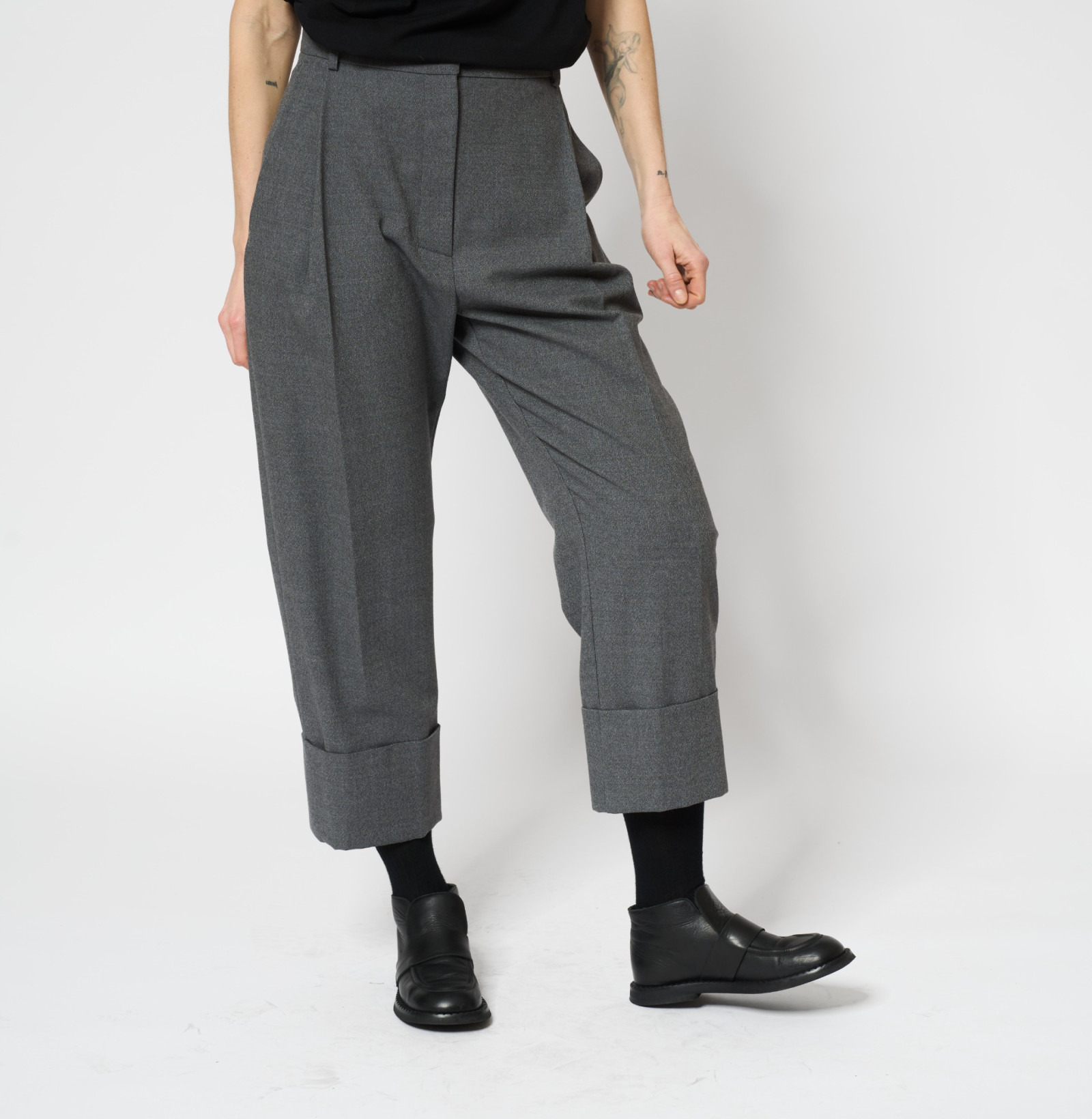 Wool Cuff Pants Grey