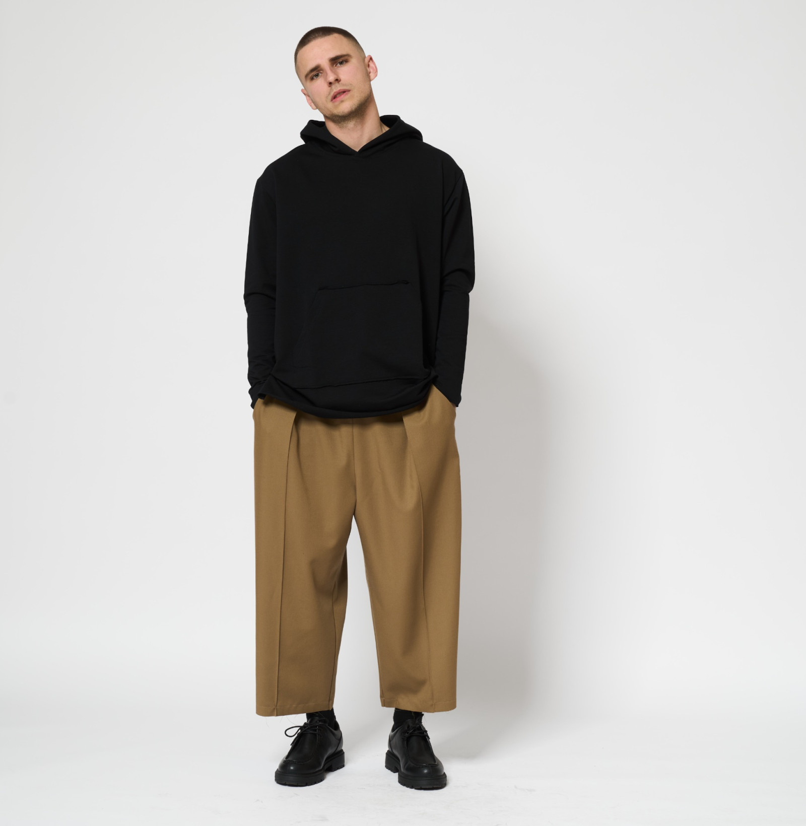 Wool Wide Pants Caramel