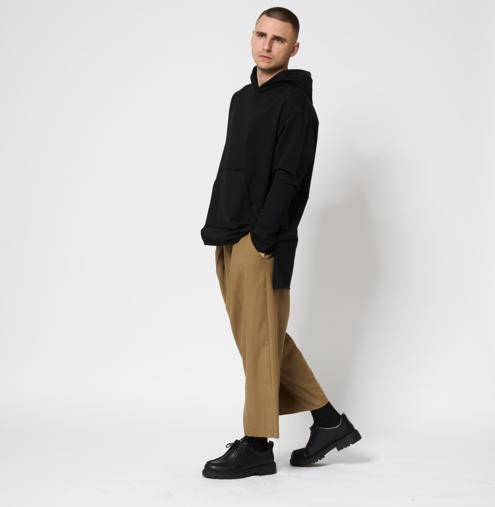 Wool Wide Pants Caramel