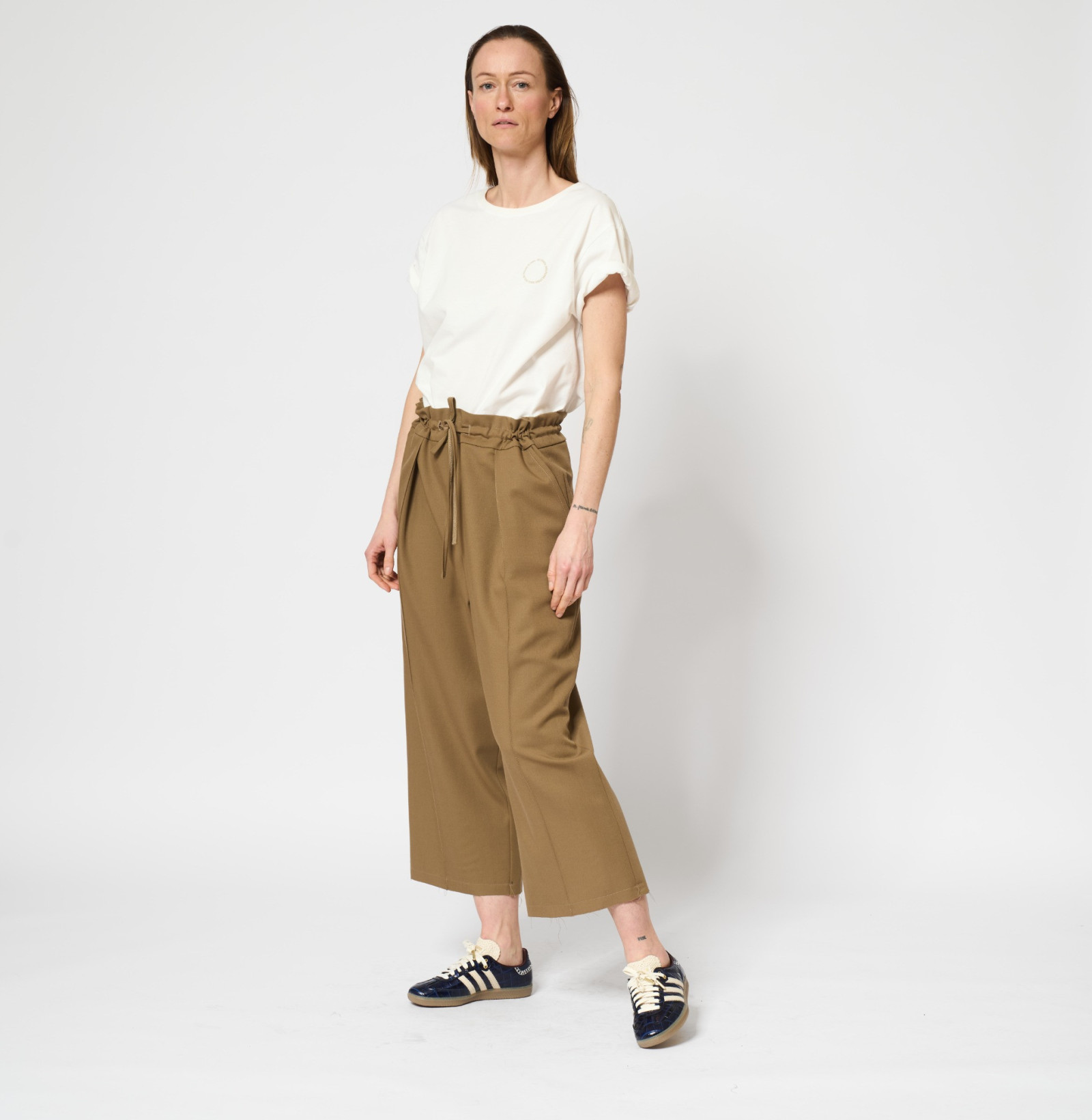 Wool Wide Pants Caramel