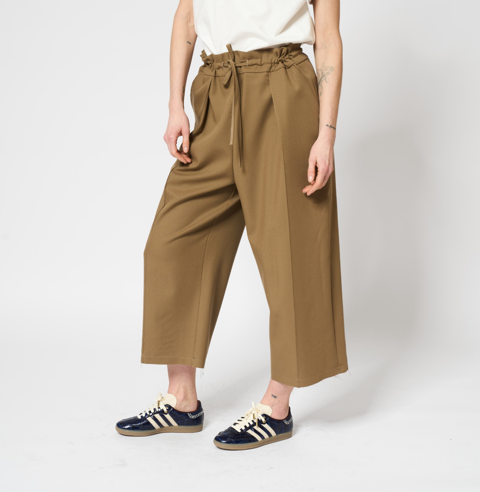 Wool Wide Pants Caramel