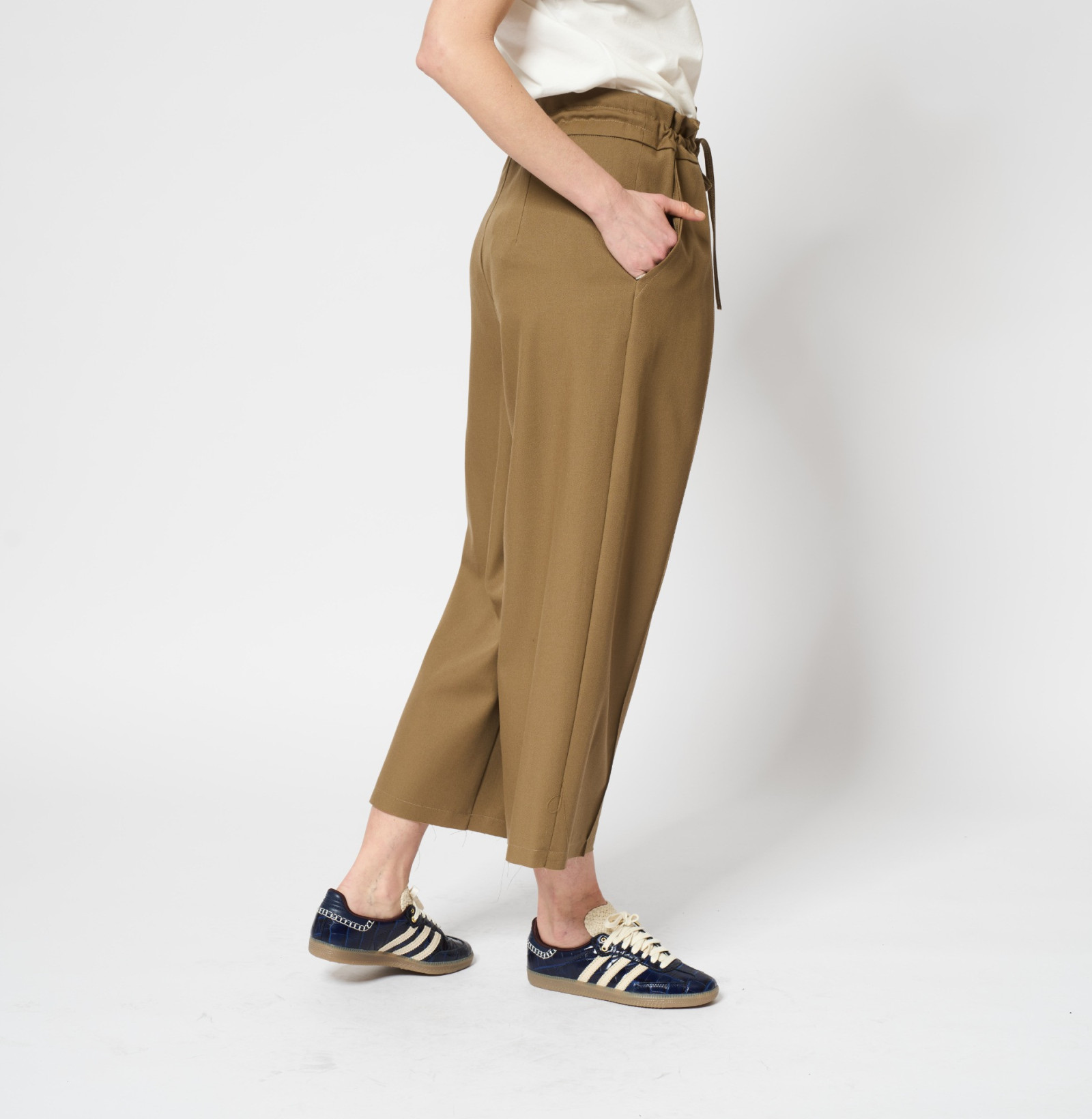 Wool Wide Pants Caramel