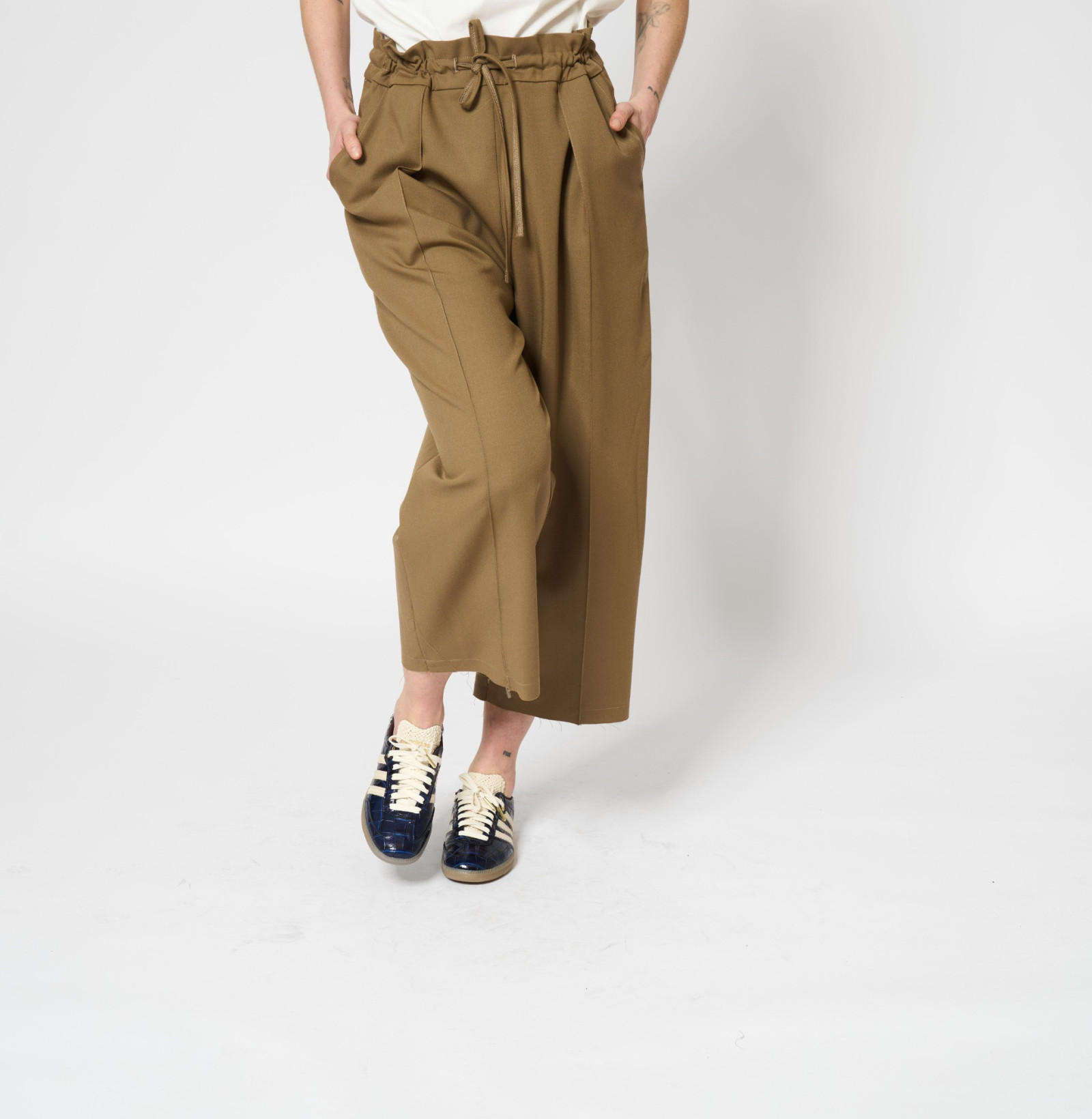 Wool Wide Pants Caramel